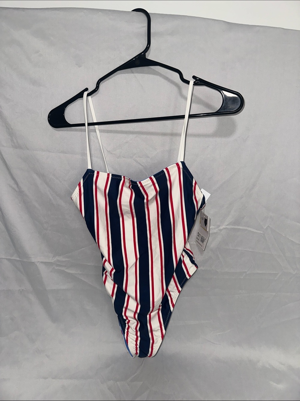 Shade & Shore Red, White & Navy Striped One-Piece Swimsuit